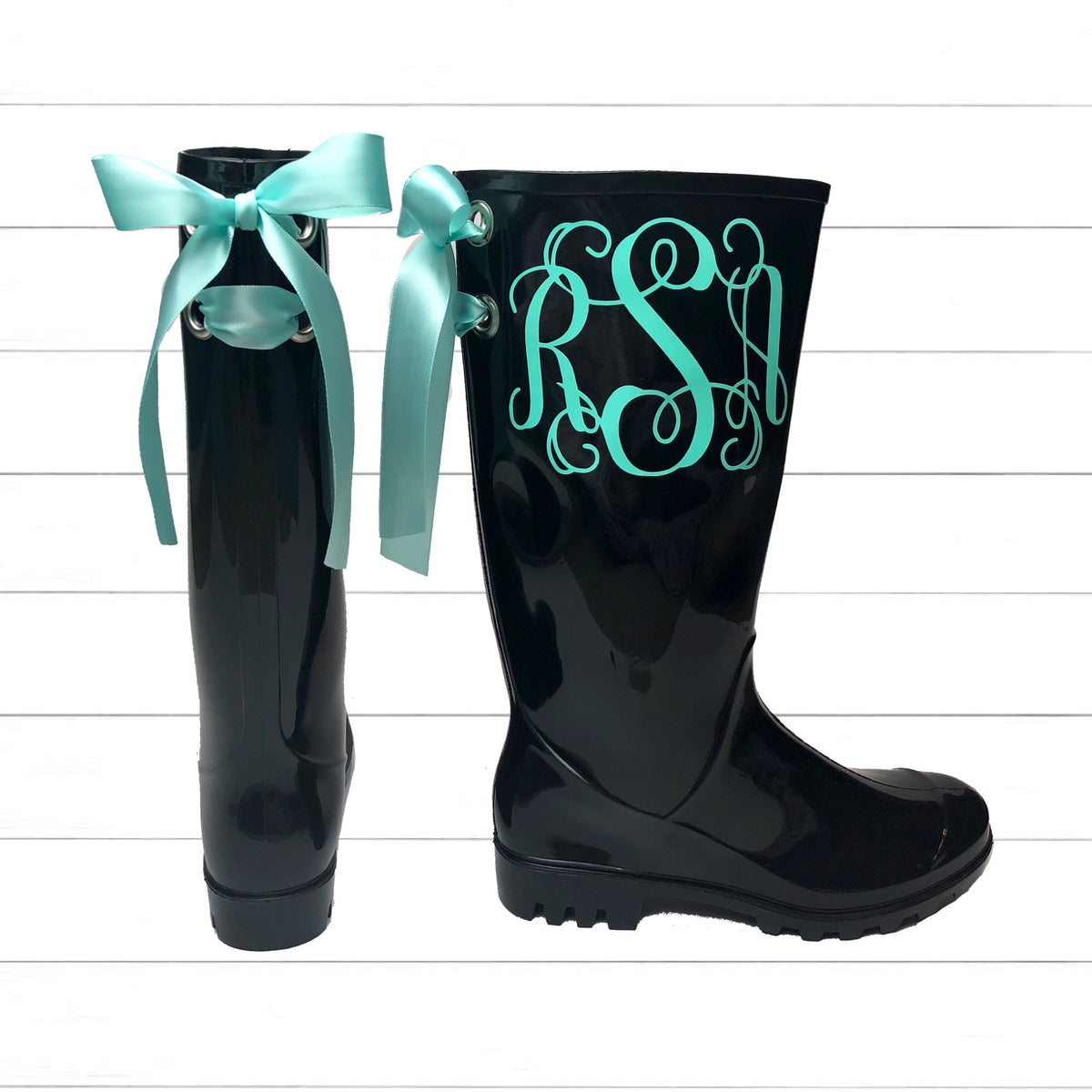 Monogrammed hunter 2024 rain boots